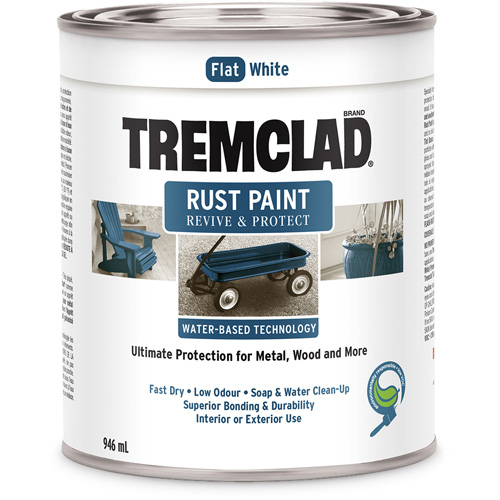 Peinture antirouille &agrave; base d'eau Tremclad, 946 ml, Canette, Blanc Duraquip Inc