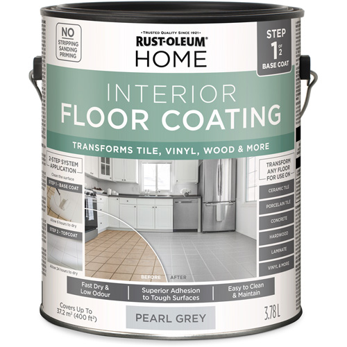 Home Interior Floor Coating System Base Coat, 3.78 L, Water-Based, Very Flat, Grey Duraquip Inc