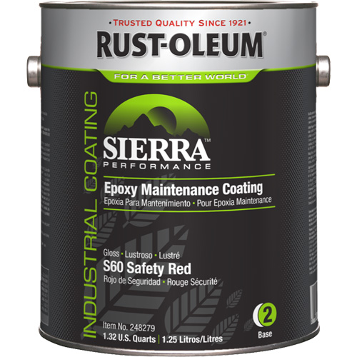 Sierra Performance S60 Maintenance Coating Base Component, 1 gal., Water-Based, Gloss, Red Duraquip Inc