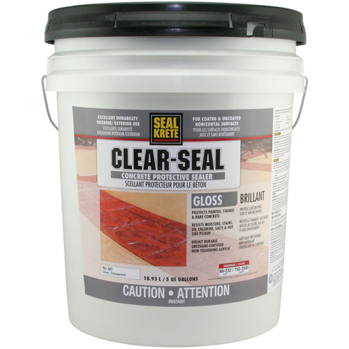 Produit d&eacute;tanch&eacute;it&eacute; protecteur Seal-Krete, 18,93 L, &agrave; l'eau, Brillant, Transparent Duraquip Inc