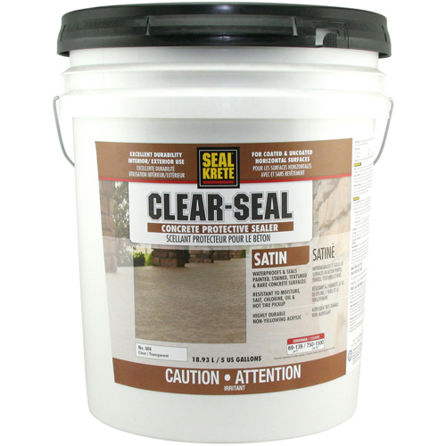 Produit d&eacute;tanch&eacute;it&eacute; protecteur Seal-Krete, 18,93 L, &agrave; l'eau, Satin, Transparent Duraquip Inc