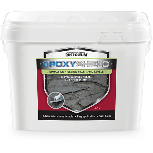 Mat&eacute;riau de remplissage de d&eacute;pression et de nivellement pour asphalte EpoxyShield, Seau, Noir Duraquip Inc
