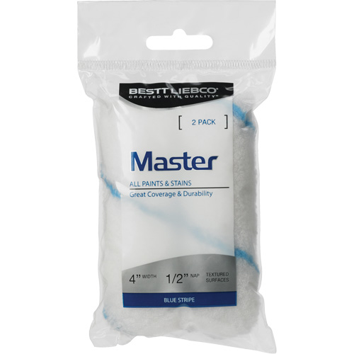 Master Blue Stripe Mini Roller Cover, 13 mm (1/2") Nap, 101.6 mm (4") L Duraquip Inc