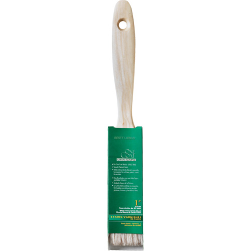 Pinceau pour murs et moulures One Coat, Soie blanche, Manche Bois, Largeur de 1" Duraquip Inc