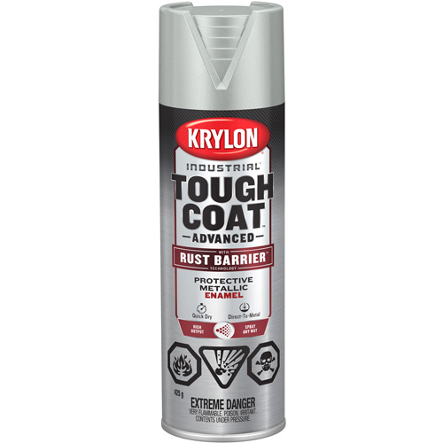 Peinture Tough Coat avec technologie Rust Barrier, Aluminium, M&eacute;tallique, 425 g, Canette a&eacute;rosol Duraquip Inc