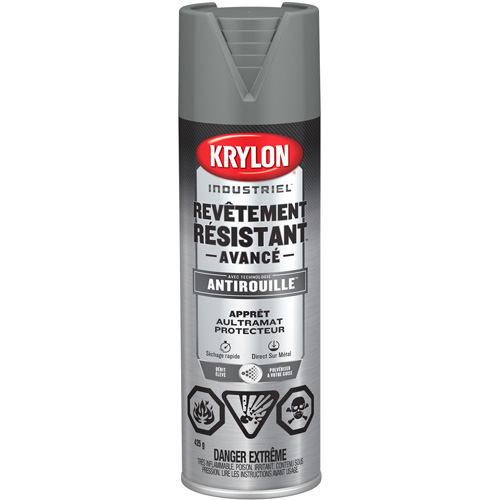 Tough Coat&reg; Advanced Paint with Rust Barrier Technology, Grey Primer, Ultra-Flat, 425 g, Aerosol Can Duraquip Inc