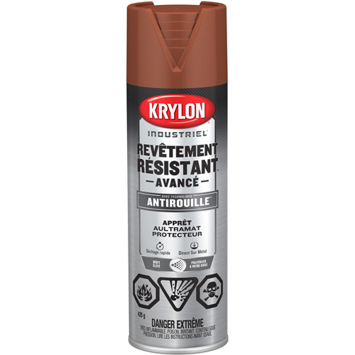 Tough Coat&reg; Advanced Paint with Rust Barrier Technology, Red Oxide Primer, Ultra-Flat, 425 g, Aerosol Can Duraquip Inc