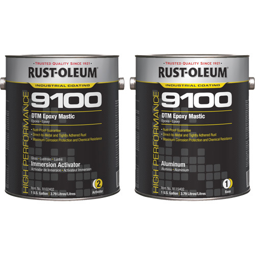 9100 System DTM Epoxy Mastic Base & Activator Kit, Aluminum, Gallon Duraquip Inc