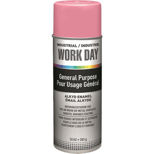 Peinture industrielle Work Day, Rose, Brillant, 10 oz, Canette a&eacute;rosol Duraquip Inc