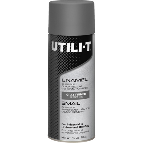 Peinture-&eacute;mail en a&eacute;rosol polyvalent UTILI-T, Appr&ecirc;t gris, 10 oz/283 g, Canette a&eacute;rosol Duraquip Inc