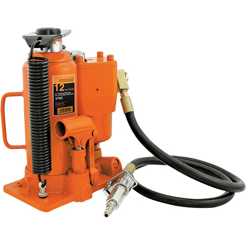 370A Bottle Jack, 12 tons, Air Hydraulic, 19-1/2" Raised Height Duraquip Inc