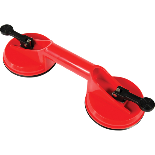 Manually Operated Hand Vacuum Cups - Double Handcup, 66 lbs. Capacity, 4-5/8", Lever, 13" Handle Length Duraquip Inc