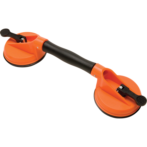 Manually Operated Hand Vacuum Cups - Double Handcup-Swivel, 50 lbs. Capacity, 4-5/8", Lever, 13" Handle Length Duraquip Inc
