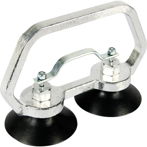 Vacuum Cups - Heavy-Duty Double Cup, 30 lbs. Capacity, 3", Pull-bar, 7" Handle Length Duraquip Inc