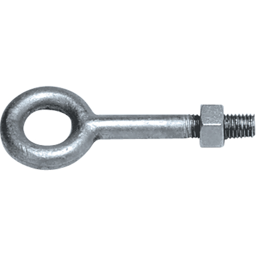 Eye Bolts, 3/8" Dia., 4-1/2" L, Galvanized, 1200 lbs. (0.6 tons) Capacity Duraquip Inc