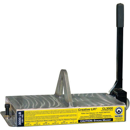 Creative Lift&reg; Magnets, 3000 lbs. (1.5 tons) Holding Cap., 19-1/4" L x 10-1/2" W x 7" H Duraquip Inc