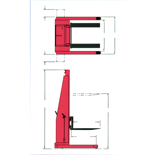 Gerbeur hydraulique, Fonctionnement &eacute;lectrique, Capacit&eacute; 1500 lb, Lev&eacute;e max 60" Duraquip Inc