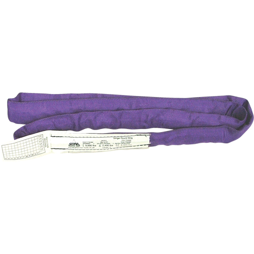 Round Slings, Purple, 2" W x 4' L, 3000 lbs. Vertical Load Duraquip Inc