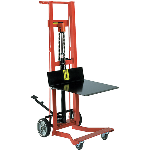 Hydraulic Platform Lift Stacker, Foot Pump Operated, 750 lbs. Capacity, 54" Max Lift Duraquip Inc