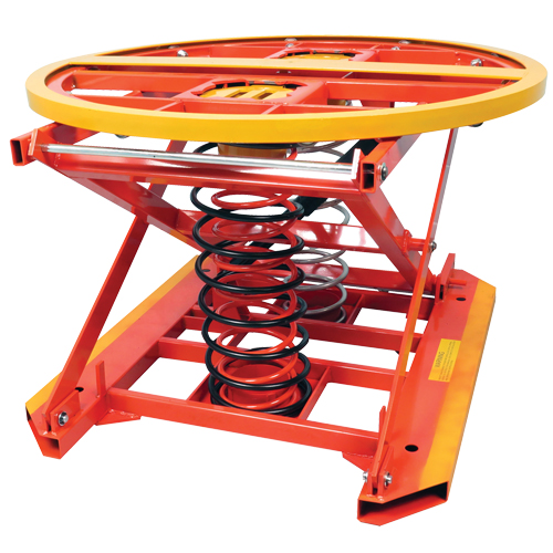 Spring Operated Pallet Positioner and Leveler, 43-1/2" L x 43-1/2" W, 4500 lbs. Cap. Duraquip Inc