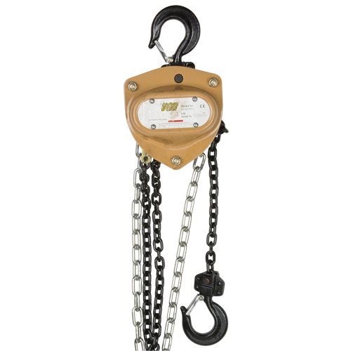 Heavy-Duty Gold Series Chain Hoist, 10' Lift, 6000 lbs. (3 tons) Capacity, Alloy Steel Chain Duraquip Inc