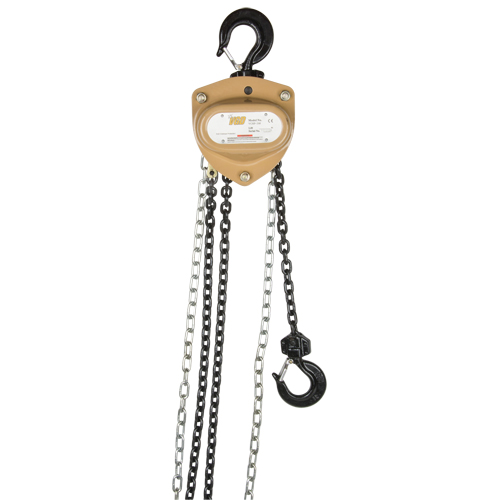 Heavy-Duty Gold Series Chain Hoist, 10' Lift, 2000 lbs. (1 tons) Capacity, Alloy Steel Chain Duraquip Inc