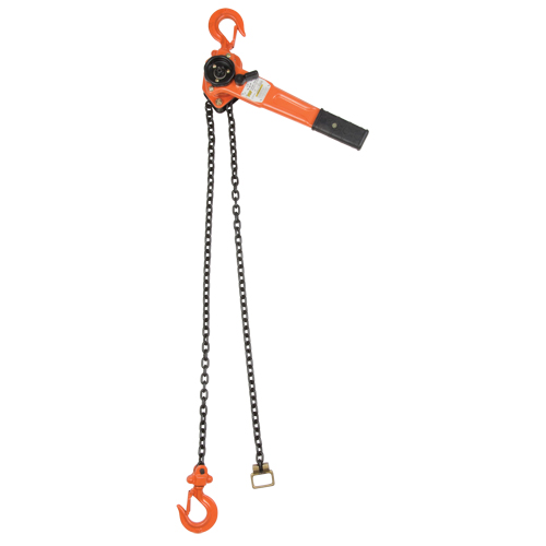 Palan &agrave; levier, Lev&eacute;e 5', Cabacit&eacute; 1000 lb (0,5 tonne), Chaîne en Acier alli&eacute; Duraquip Inc