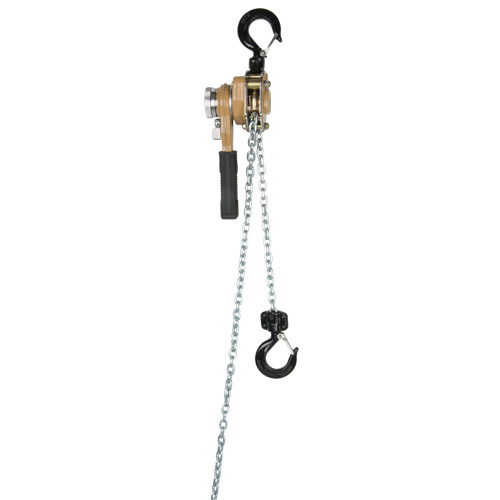 Heavy Duty Gold Series Lever Chain Hoist, 10' Lift, 500 lbs. (0.25 tons) Capacity, Alloy Steel Chain Duraquip Inc