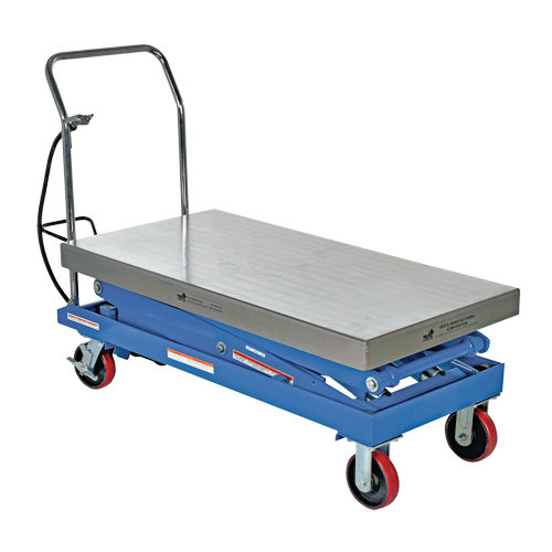 Pneumatic Hydraulic Scissor Lift Table, Steel, 47-1/4" L x 24" W, 1500 lbs. Cap. Duraquip Inc