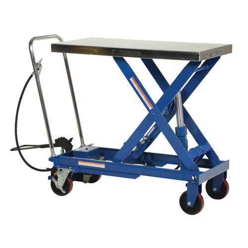 Pneumatic Hydraulic Scissor Lift Table, Steel, 39-1/2" L x 20" W, 1750 lbs. Cap. Duraquip Inc