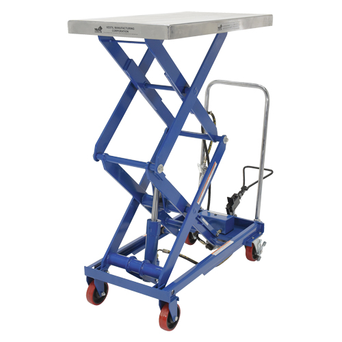 Pneumatic Hydraulic Scissor Lift Table, Steel, 35-1/2" L x 20" W, 800 lbs. Cap. Duraquip Inc