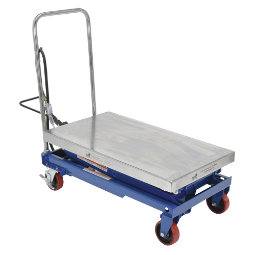 Pneumatic Hydraulic Scissor Lift Table, Steel, 35-1/2" L x 20" W, 800 lbs. Cap. Duraquip Inc