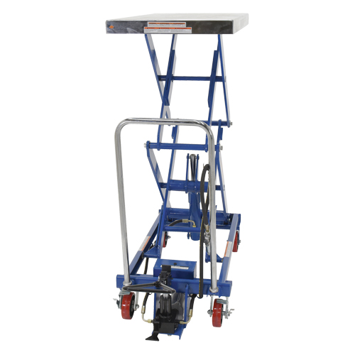 Pneumatic Hydraulic Scissor Lift Table, Steel, 35-1/2" L x 20" W, 800 lbs. Cap. Duraquip Inc