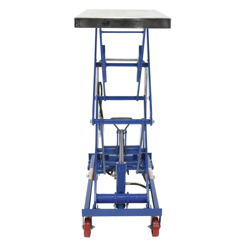 Pneumatic Hydraulic Scissor Lift Table, Steel, 35-1/2" L x 20" W, 800 lbs. Cap. Duraquip Inc