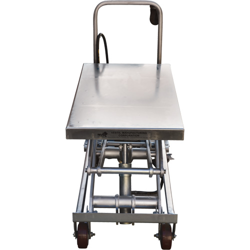 Pneumatic Hydraulic Scissor Lift Table, Stainless Steel, 35-1/2" L x 20" W, 800 lbs. Cap. Duraquip Inc