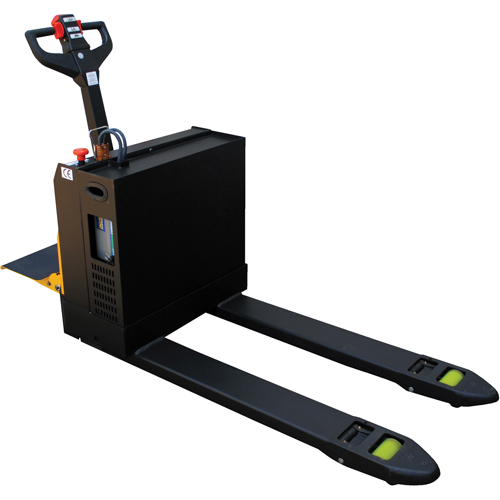 Fully Powered Electric Pallet Truck With  Stand-On Platform, 4500 lbs. Cap., 48" L x 30.25" W Duraquip Inc