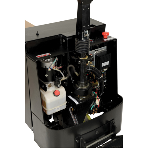 Fully Powered Electric Pallet Truck With  Stand-On Platform, 4500 lbs. Cap., 96" L x 30" W Duraquip Inc