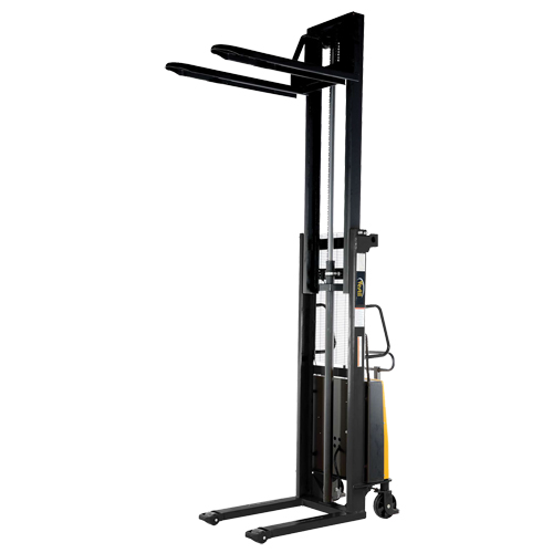 Fork Lift Stacker, Electric Operated, 2000 lbs. Capacity, 63" Max Lift Duraquip Inc