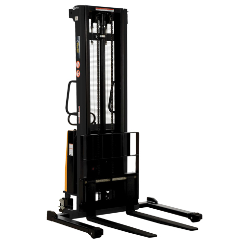 Fork Lift Stacker, Electric Operated, 2000 lbs. Capacity, 137" Max Lift Duraquip Inc