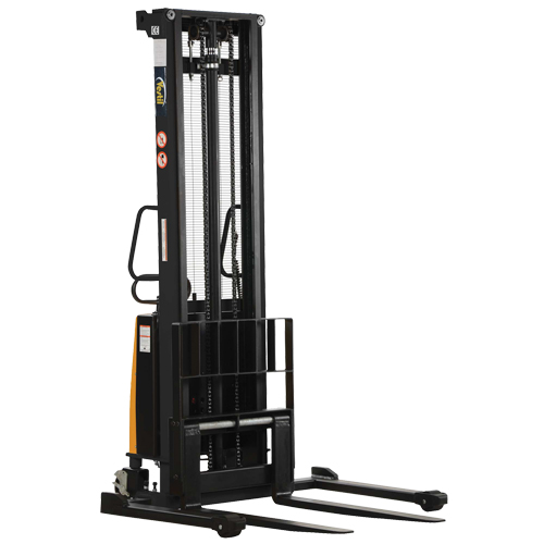 Fork Lift Stacker, Electric Operated, 2000 lbs. Capacity, 150" Max Lift Duraquip Inc