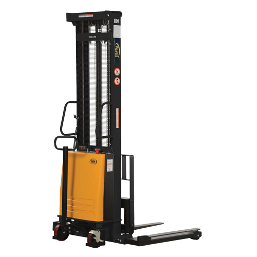 Fork Lift Stacker, Electric Operated, 2000 lbs. Capacity, 150" Max Lift Duraquip Inc