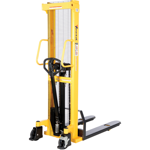 Gerbeur hydraulique manuel, Fonctionnement Pompe manuelle, Capacit&eacute; 2000 lb, Lev&eacute;e max 63" Duraquip Inc