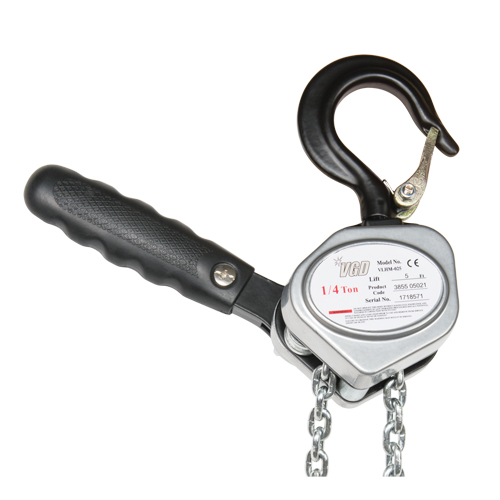 Mini Lever Hoist, 5' Lift, 1100 lbs. (0.55 tons) Capacity, Zinc Plated Chain Duraquip Inc