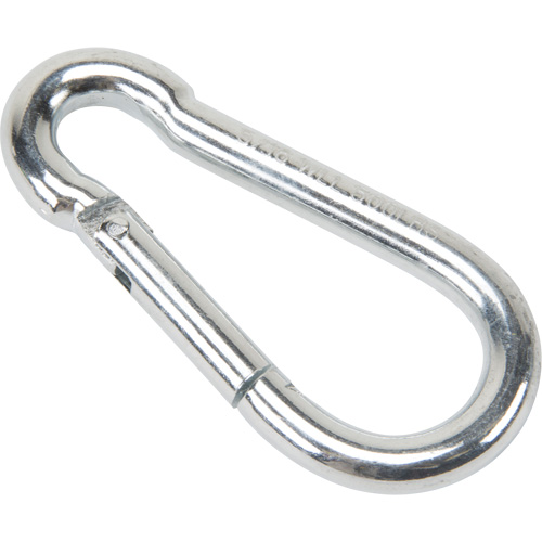 Mousqueton zingu&eacute;, 500 lb (0,25 tonne) Charge d'utilisation max., 5/16" Taille, 1/2" Oeil Duraquip Inc