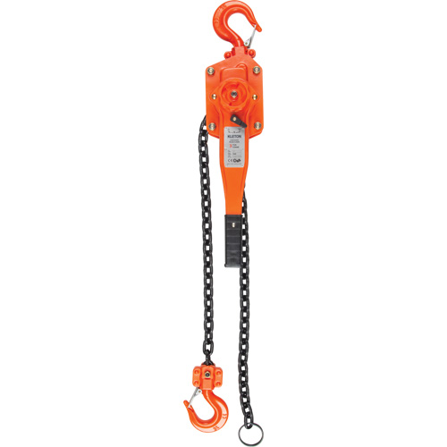 Lever Hoist, 10' Lift, 1500 lbs. (0.75 tons) Capacity, Alloy Steel Chain Duraquip Inc