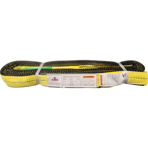Polyester Web Sling, Double Ply, Twisted Eye, Type 4, 2" W x 20' L, 6400 lbs. Vertical Cap. Duraquip Inc