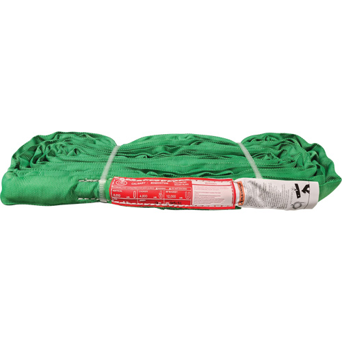 Polyester Round Sling, Green, 12' L, 6000 lbs. Vertical Load Duraquip Inc