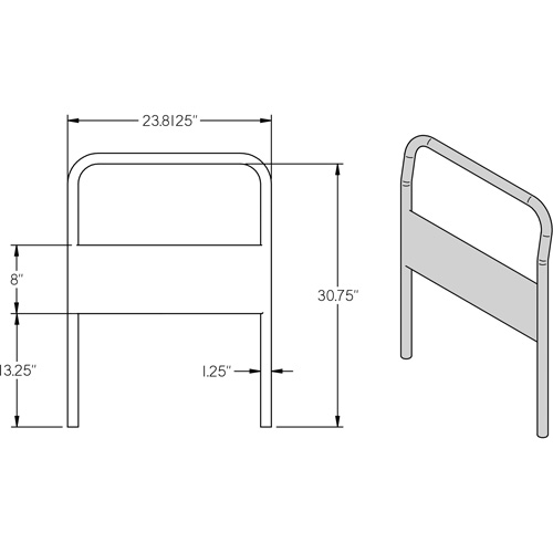 24" Chrome Handle for Platform Truck Duraquip Inc