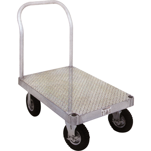 Aluminum Platform Truck, 24" W x 36" L, 2000 lbs. Cap., Rubber Wheels Duraquip Inc