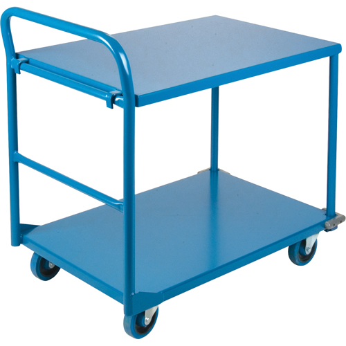 Chariots &agrave; tablettes/plateforme, Acier, 24" la x 36" p x 40" h, Capacit&eacute; de la plateforme 1300 lb Duraquip Inc